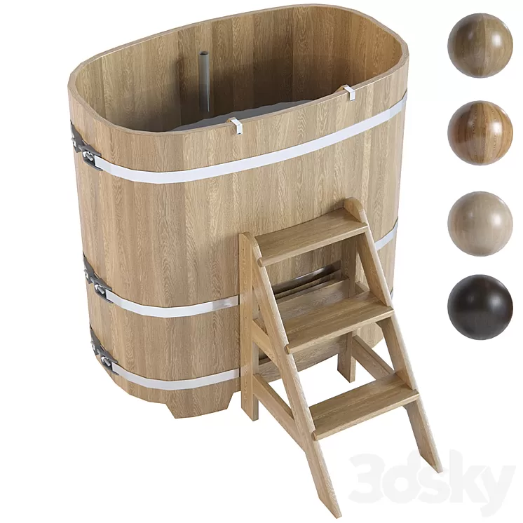 Oval hot tub from Bentwood 0.76*1.2m 3D Model Free