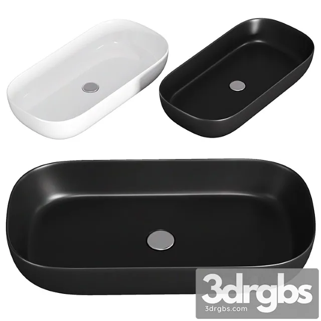 Oval Matte Black Vessel Sink in Ceramic 3D Model Free