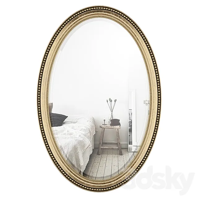 Oval Metallic Accent Mirror 3DModel