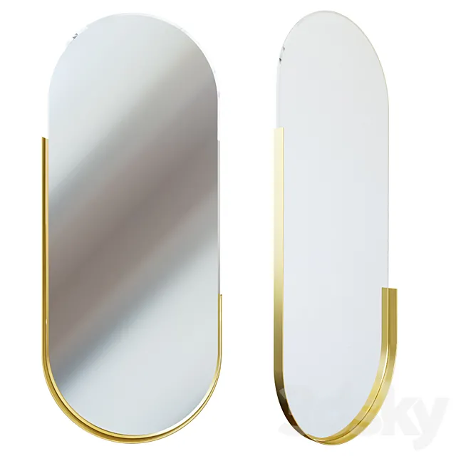 Oval mirror in a metal frame (gold) 19-ОА-6385 Free Download