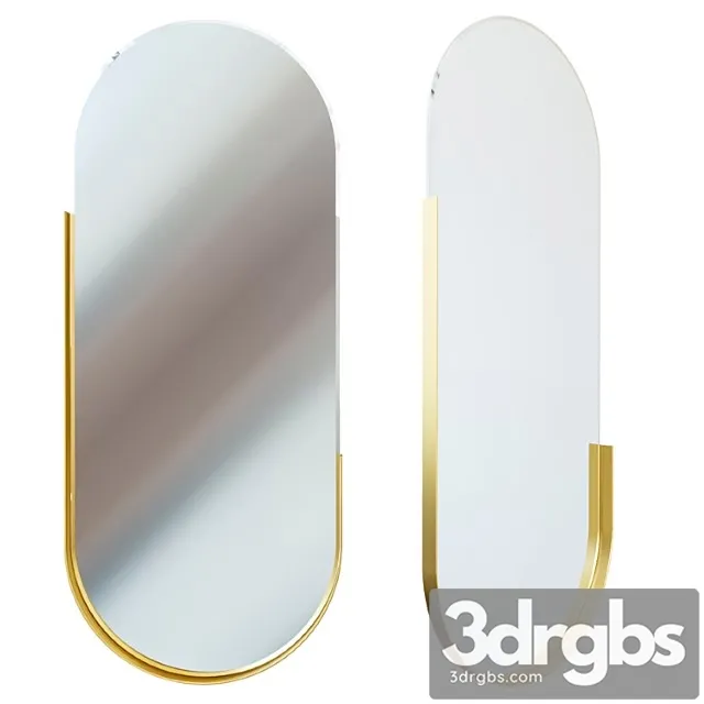 Oval Mirror In Metal Frame Gold 19 Oa 6385 3D Model Free