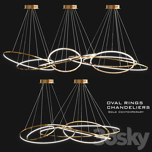 OvaL Rings Collection 3D Model