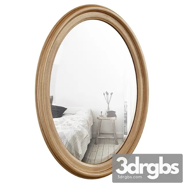 Oval wood wall mirror dbhc4231 3D Model Free
