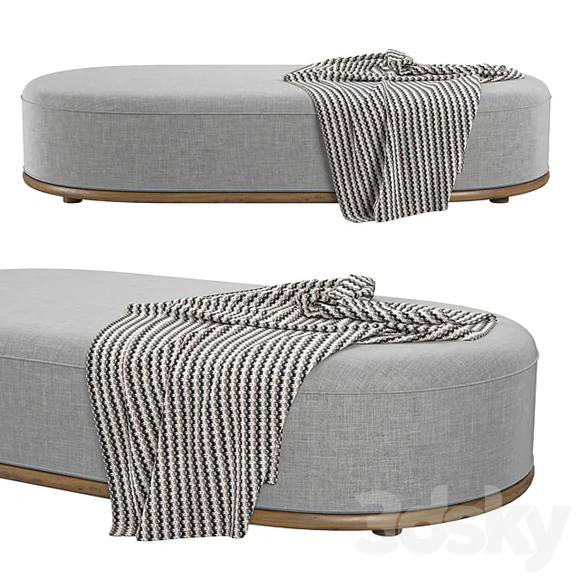 oval_fabric_pouf_bed 3DModel