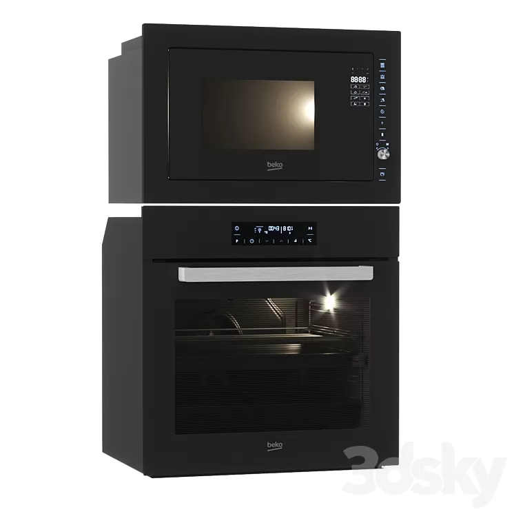 Oven and Microwave Beko MGB25333BG BIM24400ZGCS 3D Model Free