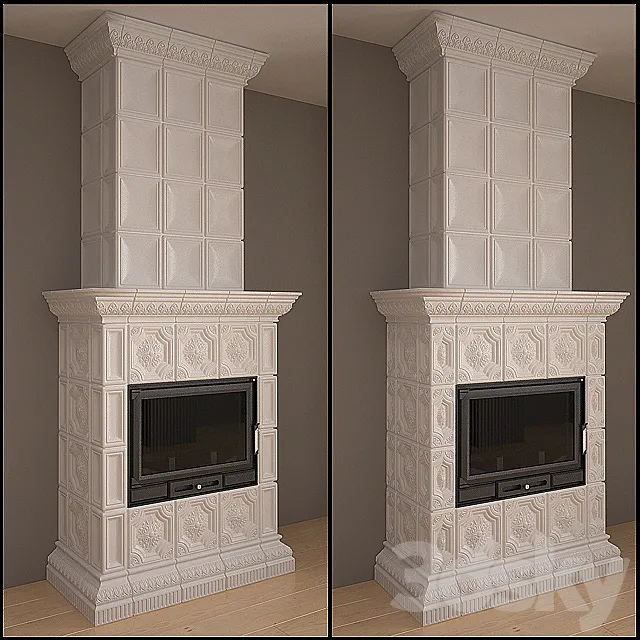 Oven - fireplace with tiles 3DModel