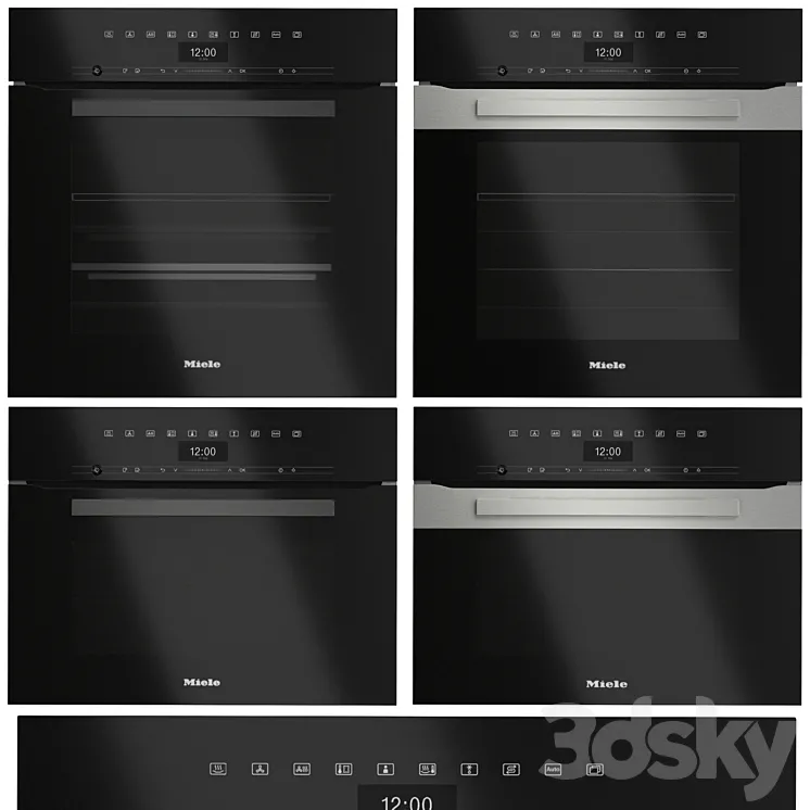 Oven set MIele 2 3D Model Free