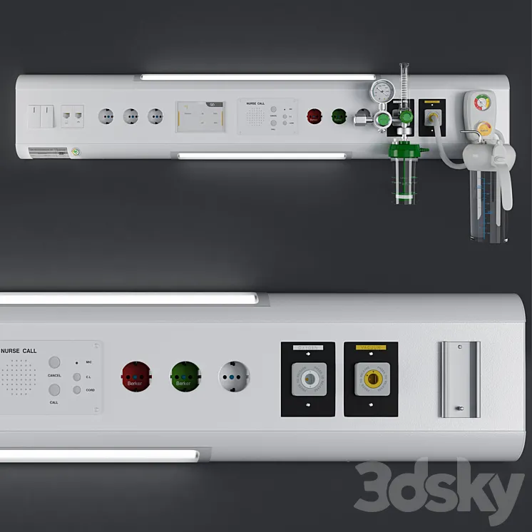Over bed console unit - Hospital Equipment 22 3D Model Free