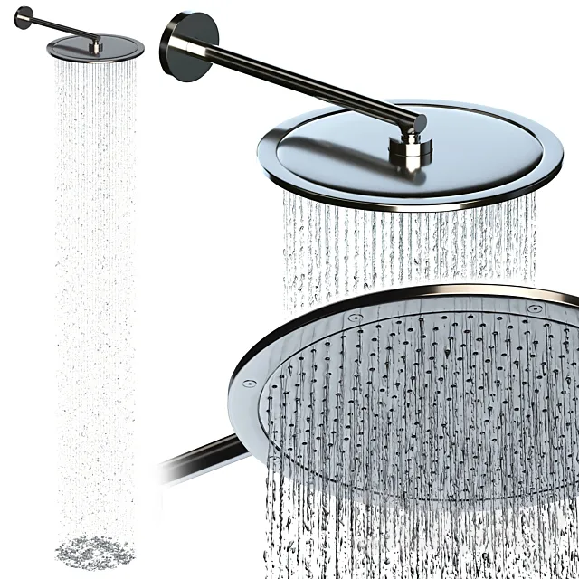 Overhead shower 350 1jet with shower arm 3D Model