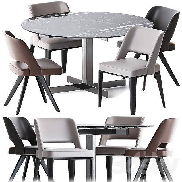 Owens Chair & Catlin Table by Minotti 3DModel