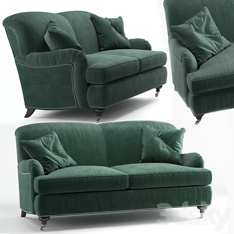 Oxford sofa Kent Emerald by Ethan Allen 3D Model