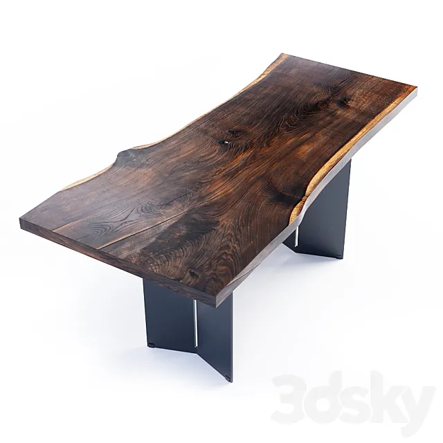 Oxidized Oak Dining Table 3DModel