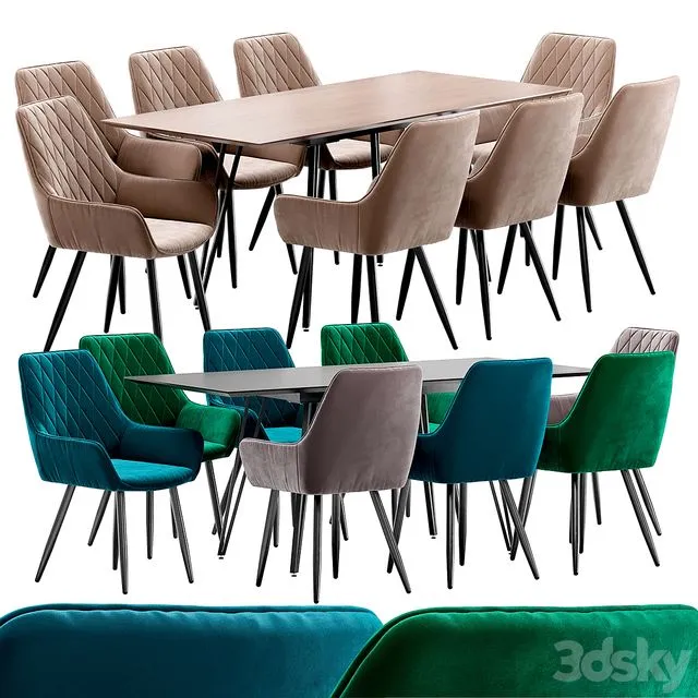 Pablo Dining Chair And Avanti Table 3D Model