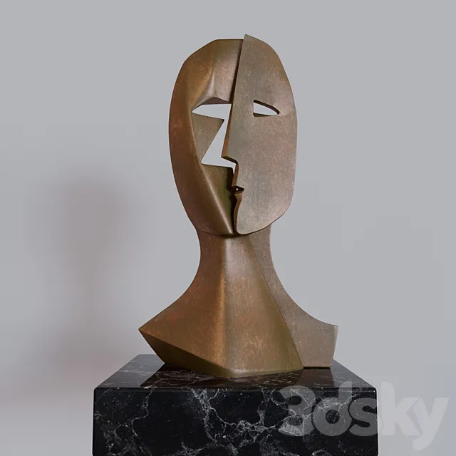 PABLO PICASSO BRONZE SCULPTURE MASK 3DModel