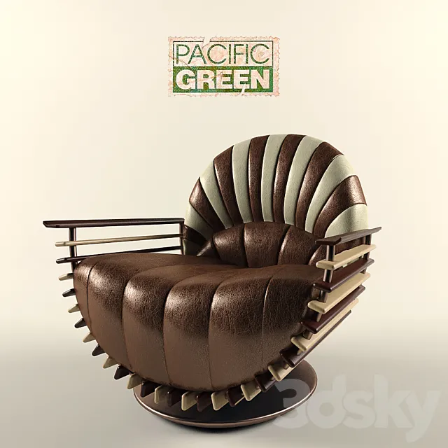 Pacific Green Luxor Armchair 3D Model