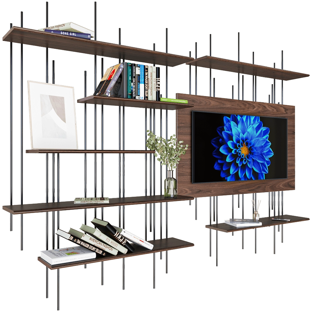 Pacini & Cappellini  - Wall bookcase with TV stand Tube 3D Model