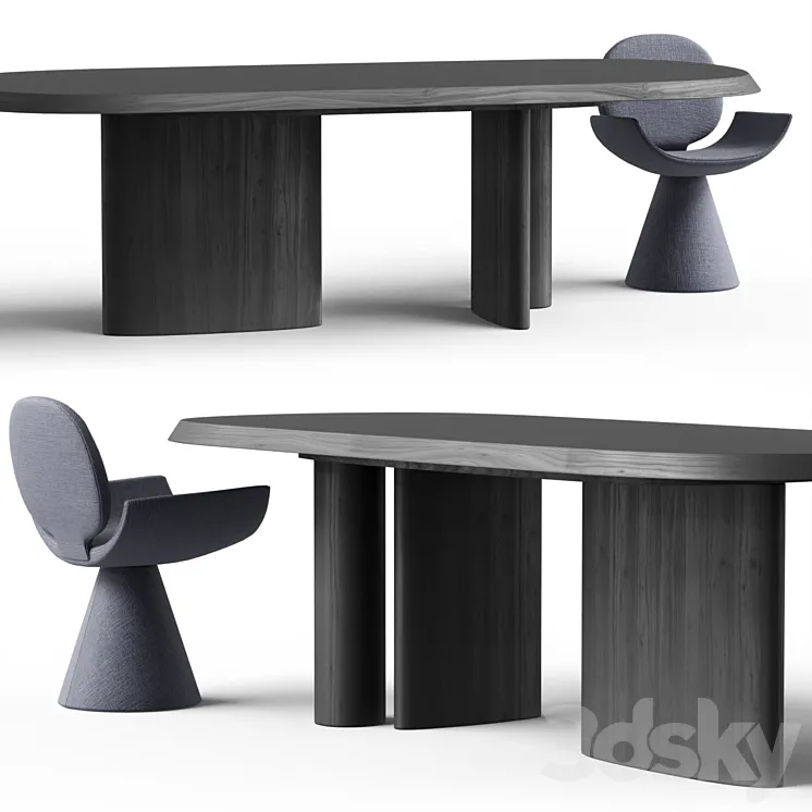 Padiglioni table and Youpi chair by BONALDO 3D Model Free