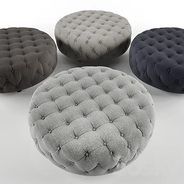 Padma Tufted Ottoman 3D Model