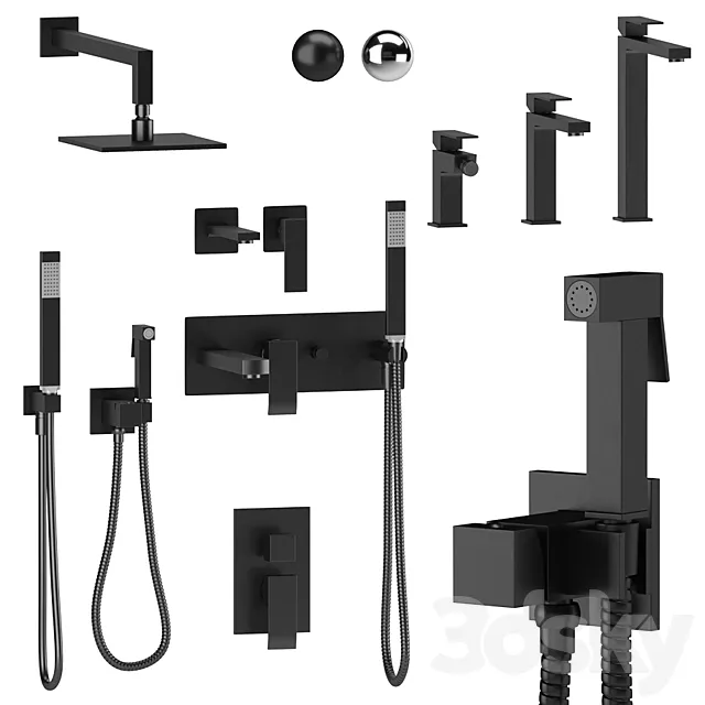 Paffoni Elle black matt and chrome 3D Model