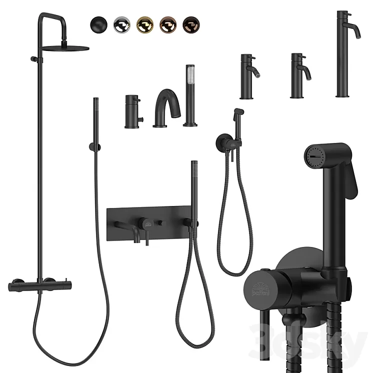 Paffoni light set 2  | With adjustable shower hose 3D Model