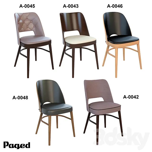 Paged chairs A-class 3D Model