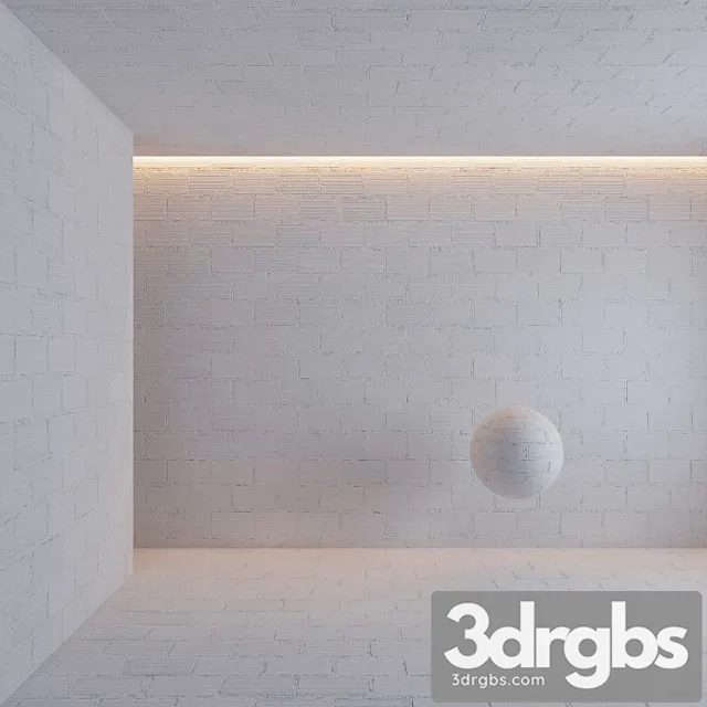 Painted cinderblocks brick wall 3D Model Free