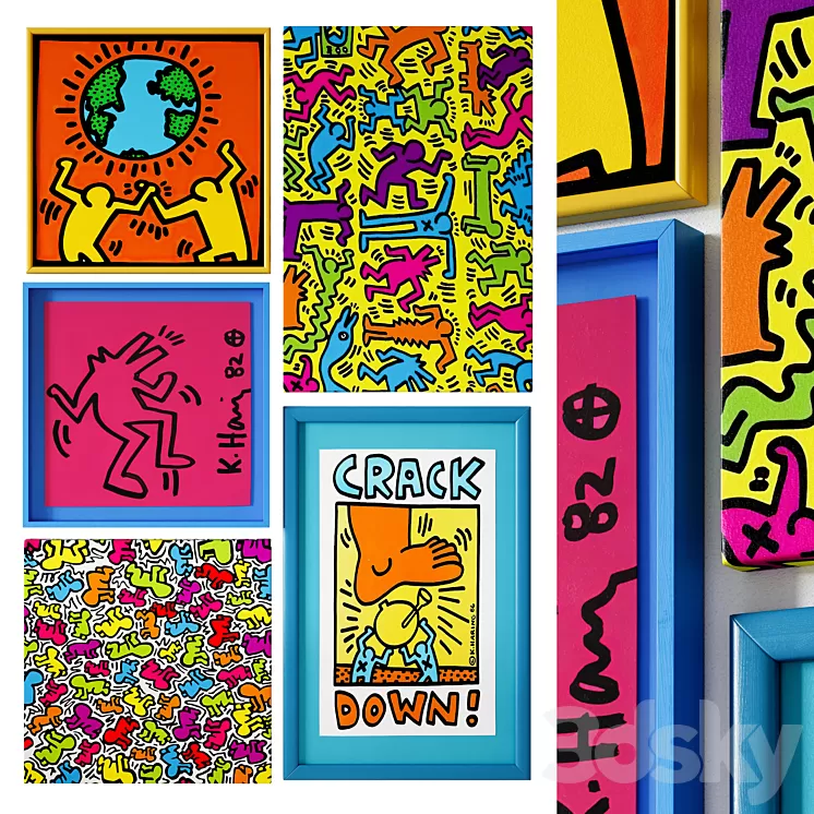 Painting set / Keith Haring 3D Model Free
