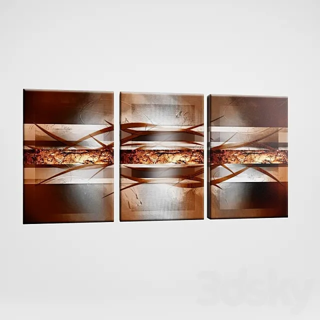 Painting triptychs Brown 3DModel