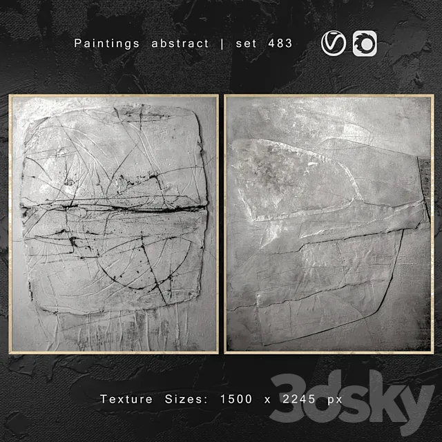 Paintings abstract | set 483 3D Model
