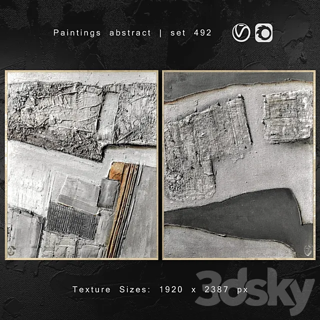 Paintings abstract | set 492 3D Model