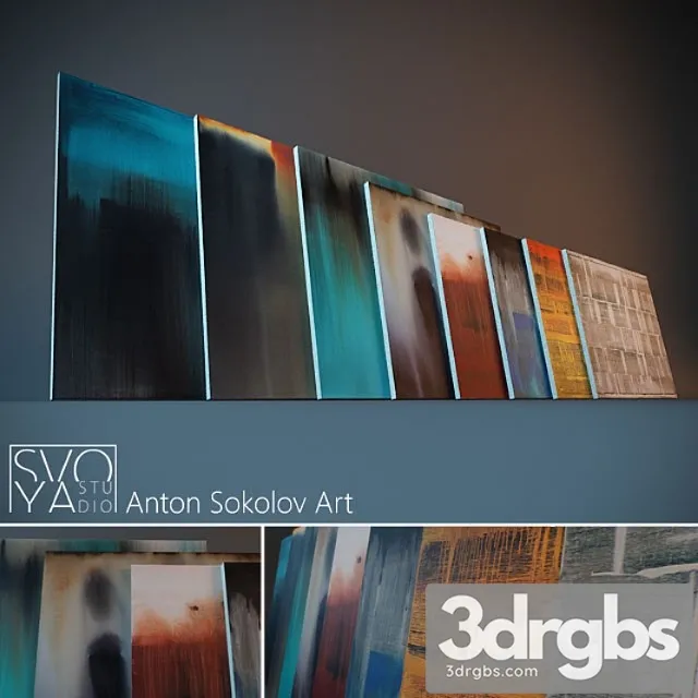 Paintings by anton sokolov. series 1 3D Model Free