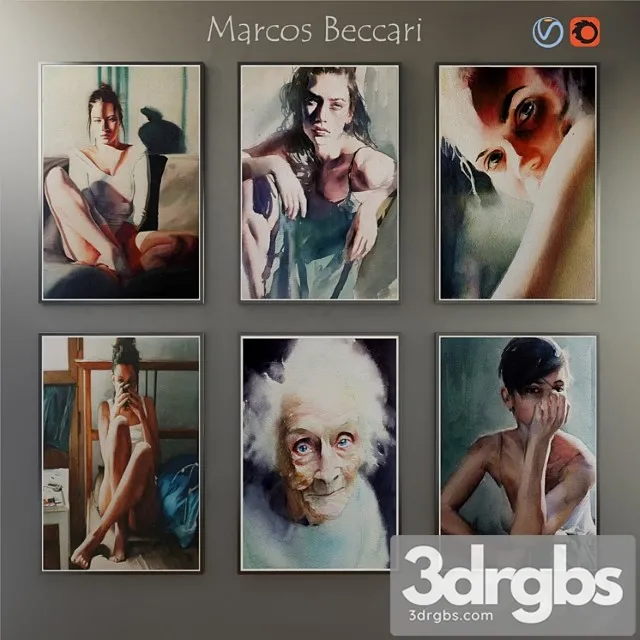 Paintings by marcos beccari 3D Model Free