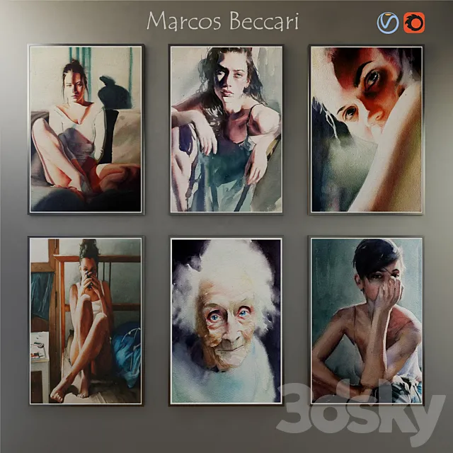 Paintings by Marcos Beccari 3DModel
