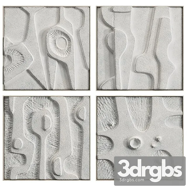 Paintings made of stone 3D Model Free
