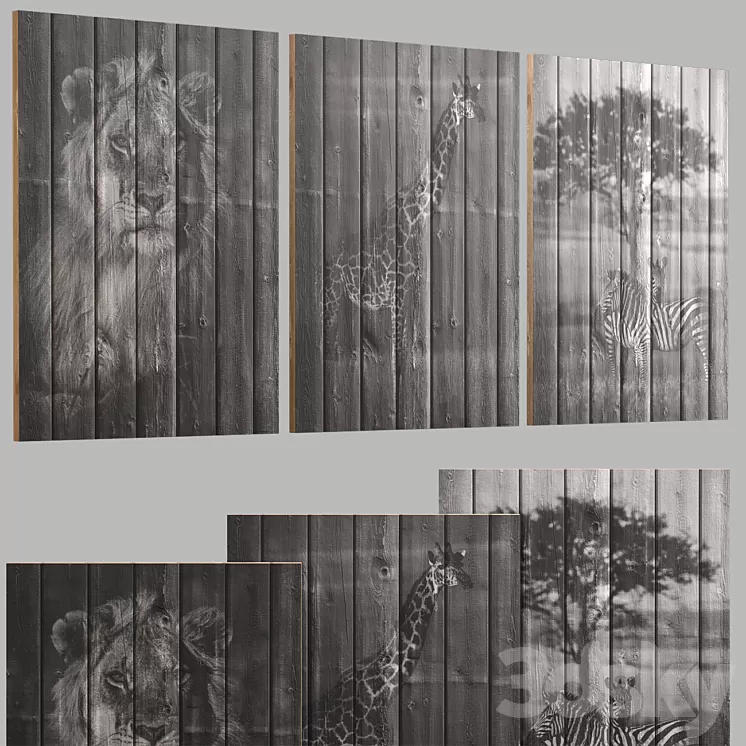 Paintings on boards 3D Model