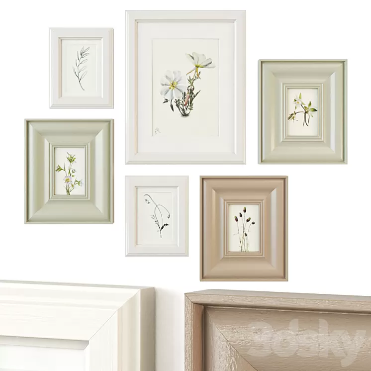 Paintings with flowers 3D Model
