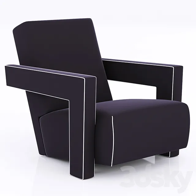 Pair of Gerrit Thomas Rietveld Chairs 3D Model