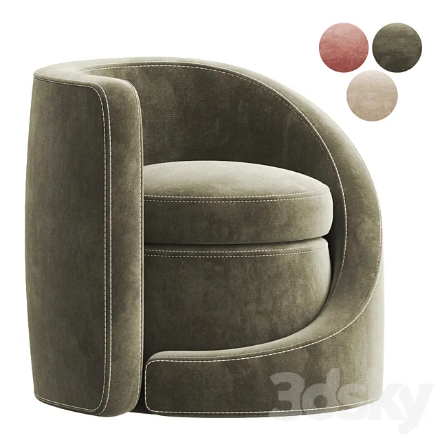 Pair of Spiral Lounge Chairs 3DModel
