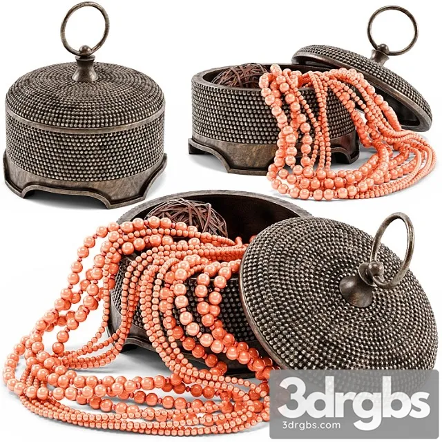 Paisley bazaar burnished beaded round box