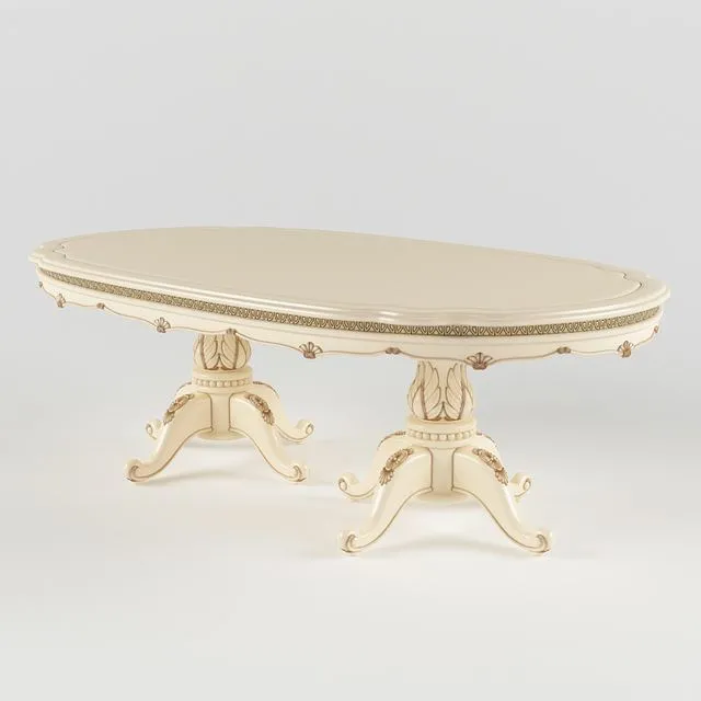 Palatial Oval Dining Table 3D Model