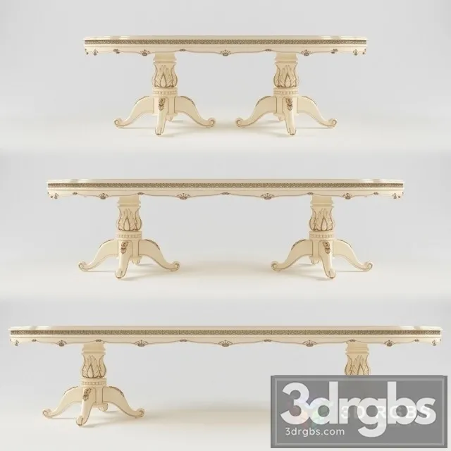 Palatial Oval Dining Table 3D Model Free
