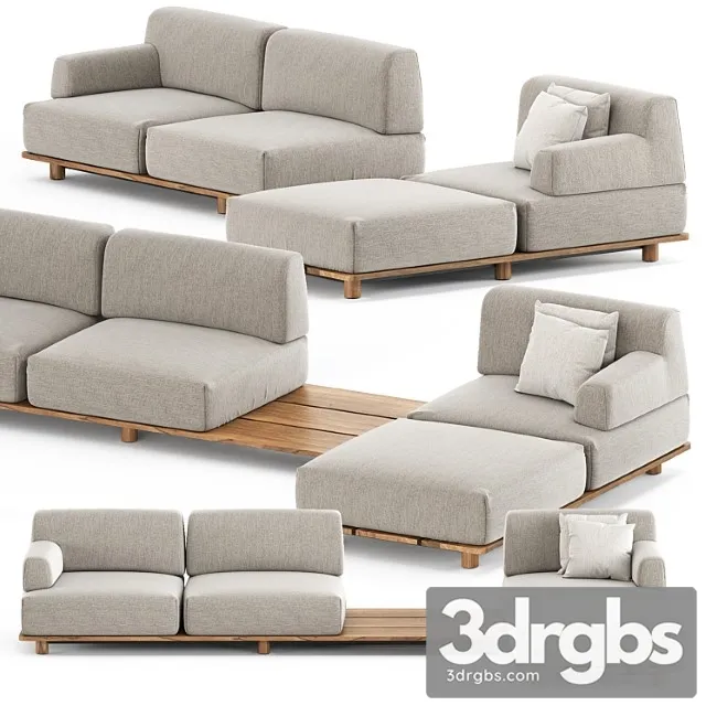 Palco Sofa Module Set 3 By Kristalia 3D Model Free
