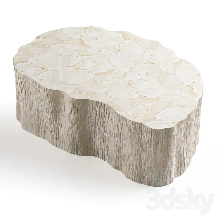 Palecek Camilla Fossilized Clam Coffee Table 3D Model Free