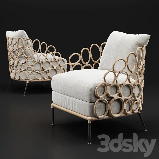 Palecek Ella Lounge Chair 3D Model