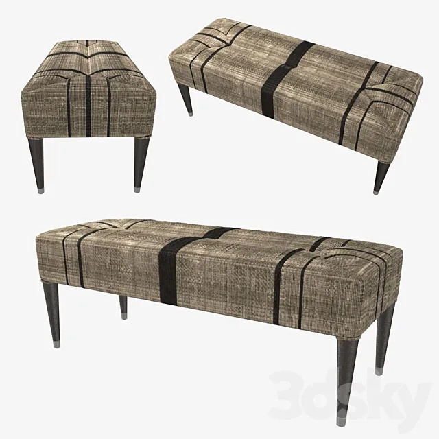 Palecek Fritz Rope Bench 3d model 3D Model