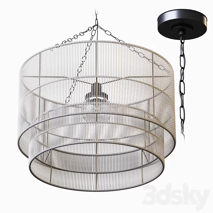 Palecek Tanner Outdoor Pendant Drum 3D Model Free