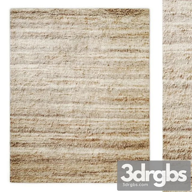 Palette stripe hand-knotted wool shag rug rh 3D Model Free
