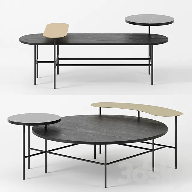 Palette tables by & Tradition set 2 3DModel