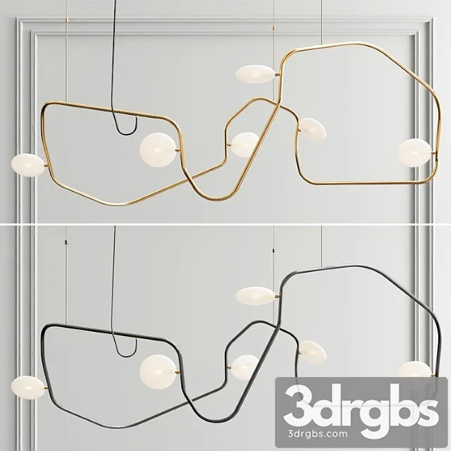 Palindrome 6 Light Led Chandelier 3D Model Free