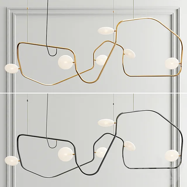 Palindrome 6 Light LED Chandelier 3D Model